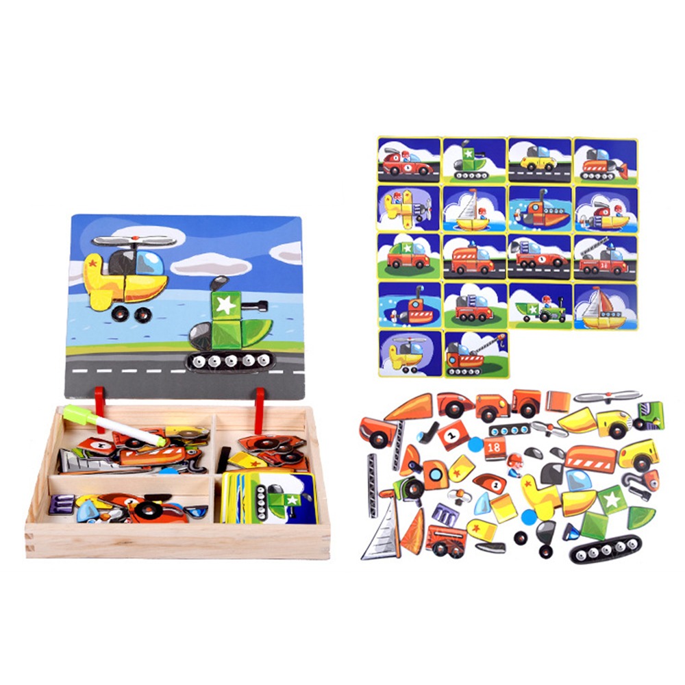 Kids Toys Drawing Easy - Rompecabezas magnéticos 3D de madera con