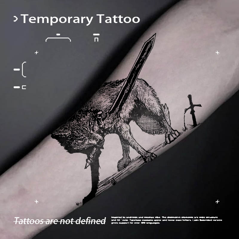 Kids Toys Low Price - Tatuajes Temporales de Estilo Oscuro: Lobo,