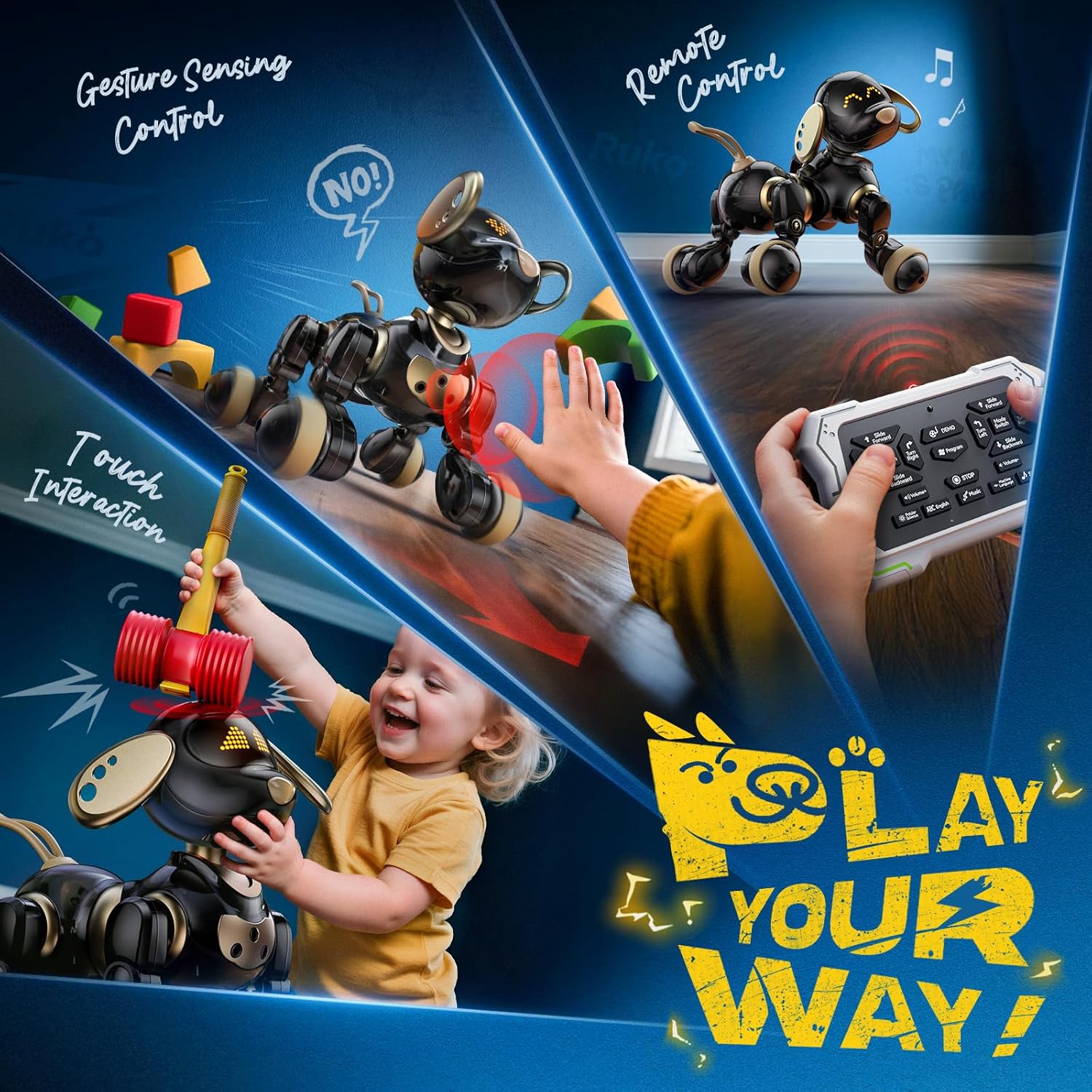 Kid Toys And More - Perro robot inteligente 2.4G con IA,