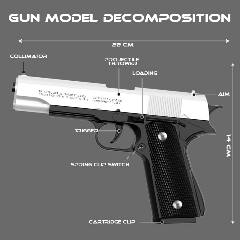 Pistola de juguete M1911 Colt, - Catapult Launcher Toy reseña y precio